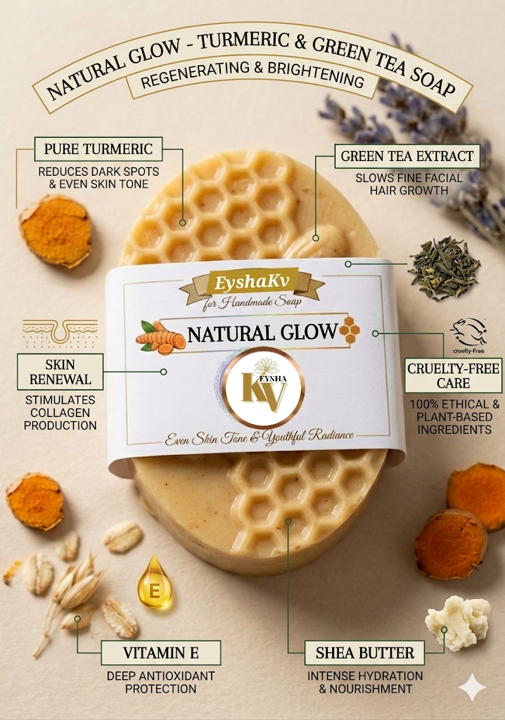 Jabón Artesanal de Cúrcuma y Té Verde