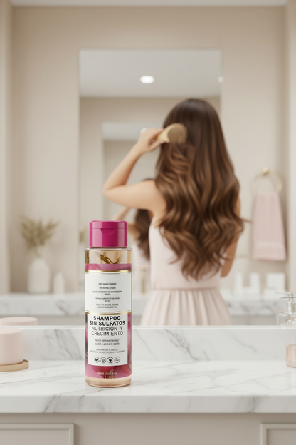 Shampoo Cebolla - Mujer Peinando Cabello
